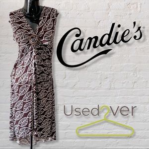 Candies Brown w/ Leaf motif design dress SzL